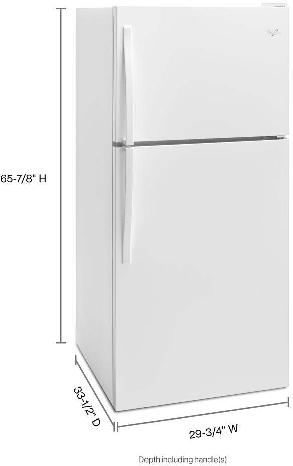 Whirlpool 30-inch Wide Top Freezer Refrigerator - 18 cu. ft. - White