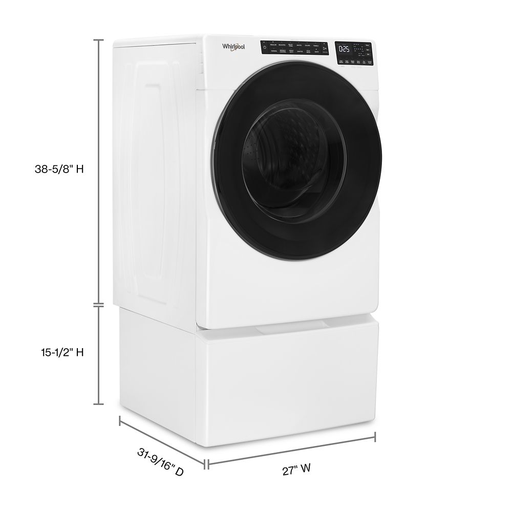 Whirlpool 4.5 Cu. Ft. High-Efficiency Stackable Front Load Washer with Steam and Quick Wash Cycle - White