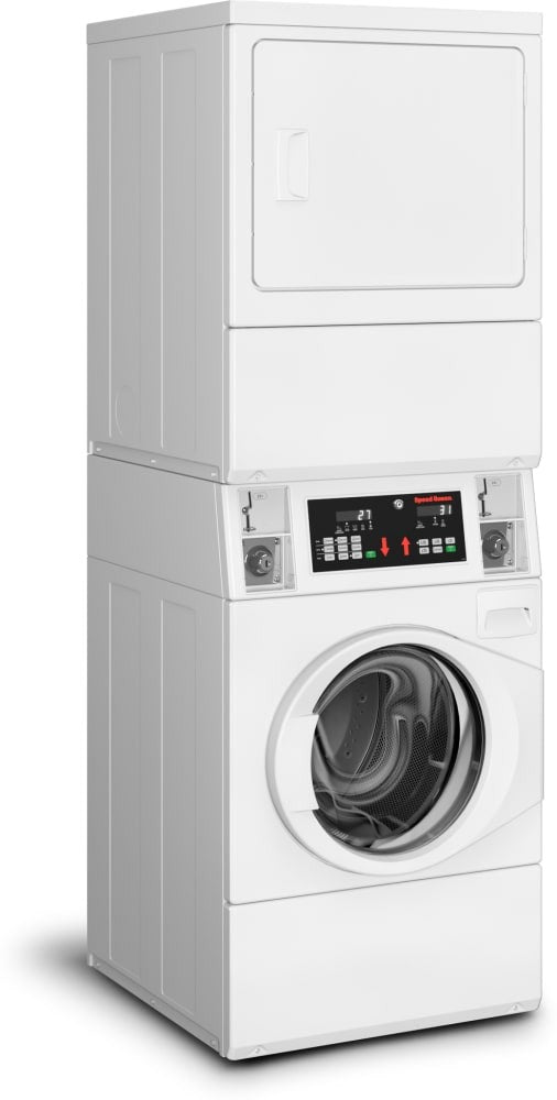 Speed Queen 27 Inch Commercial Laundry Center with 3.42 Cu. Ft. Washer Capacity and 7 Cu. Ft. Dryer Capacity SV6000WG