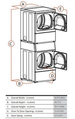 Speed Queen 27 Inch Commercial Gas Stacked Dryer with 14 Cu. Ft. Total Capacity LSGE5AGS113TW01