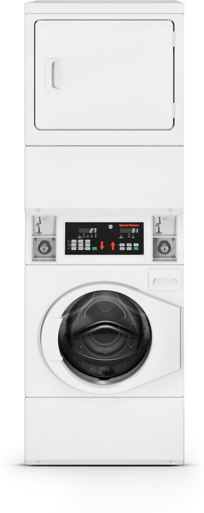 Speed Queen 27 Inch Commercial Laundry Center with 3.42 Cu. Ft. Washer Capacity and 7 Cu. Ft. Dryer Capacity SV6000WG