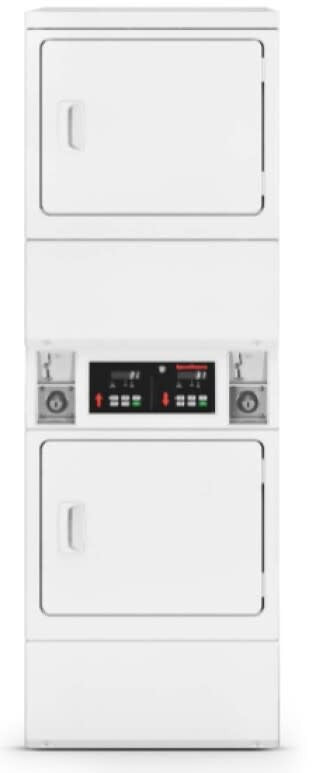 Speed Queen 27 Inch Commercial Stacked Dryer with Coin Drop Installed SSGNCAGS116TW01