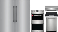 Frigidaire Professional 6-Piece Kitchen Appliance Package –  Refrigerator Column,  Freezer Column, Induction Cooktop,  Fully Integrated Dishwasher, Double Electric Wall Oven & Under-Cabinet Range Hood in Stainless Steel