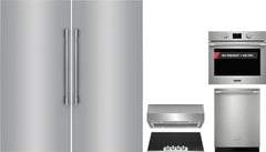 Frigidaire Professional 6-Piece Kitchen Appliance Package –  Refrigerator Column,  Freezer Column, Induction Cooktop,  Fully Integrated Dishwasher, Single Electric Wall Oven & Under-Cabinet Range Hood in Stainless Steel