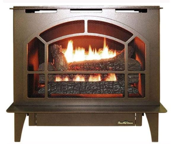 Buck Stove 26.5" Townsend II Steel Freestanding Vent-Free Gas Stove with Log Set