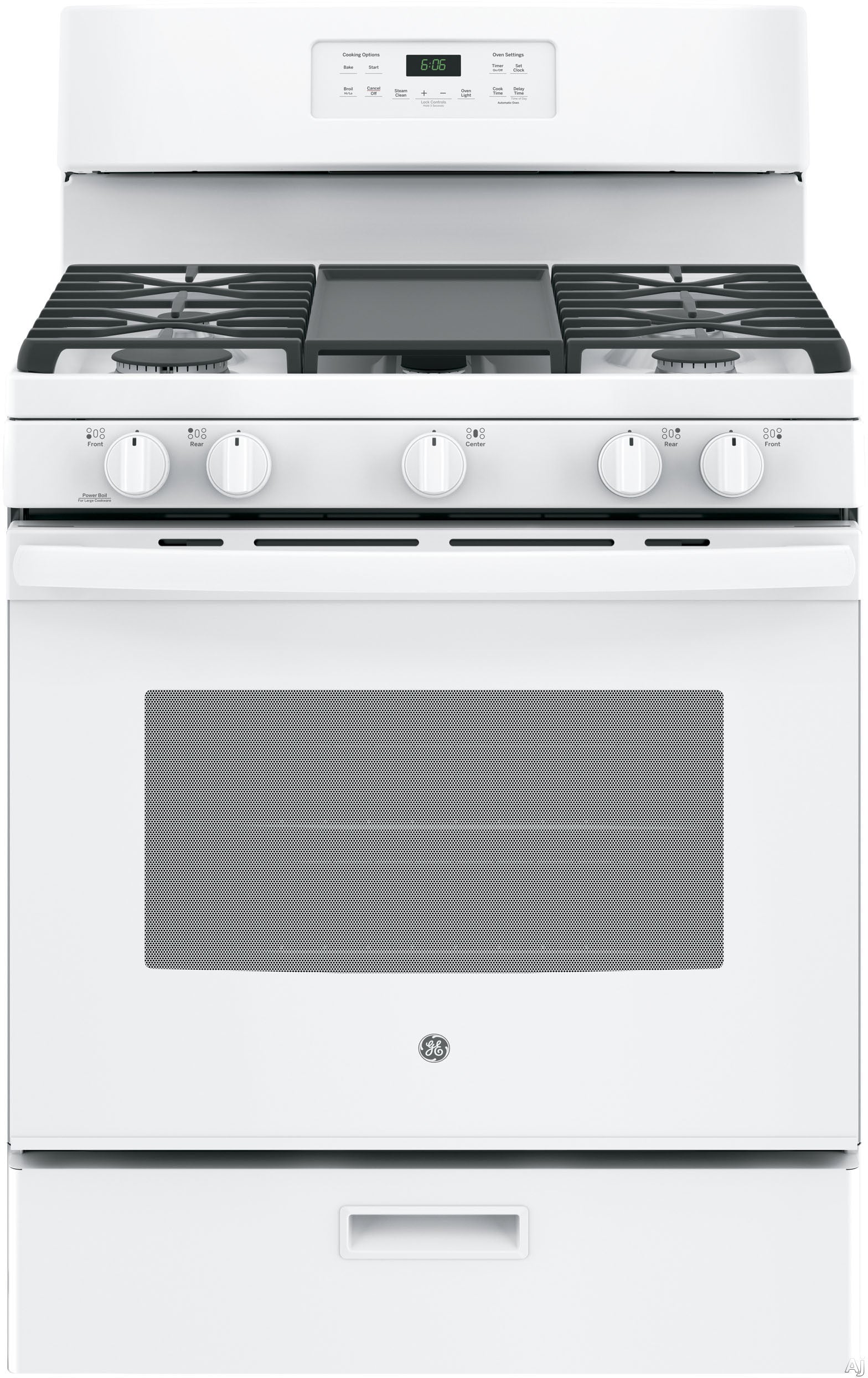 4 Piece Kitchen Appliances Package with Top Freezer Refrigerator, Gas Range, Dishwasher and Over the Range Microwave in White
