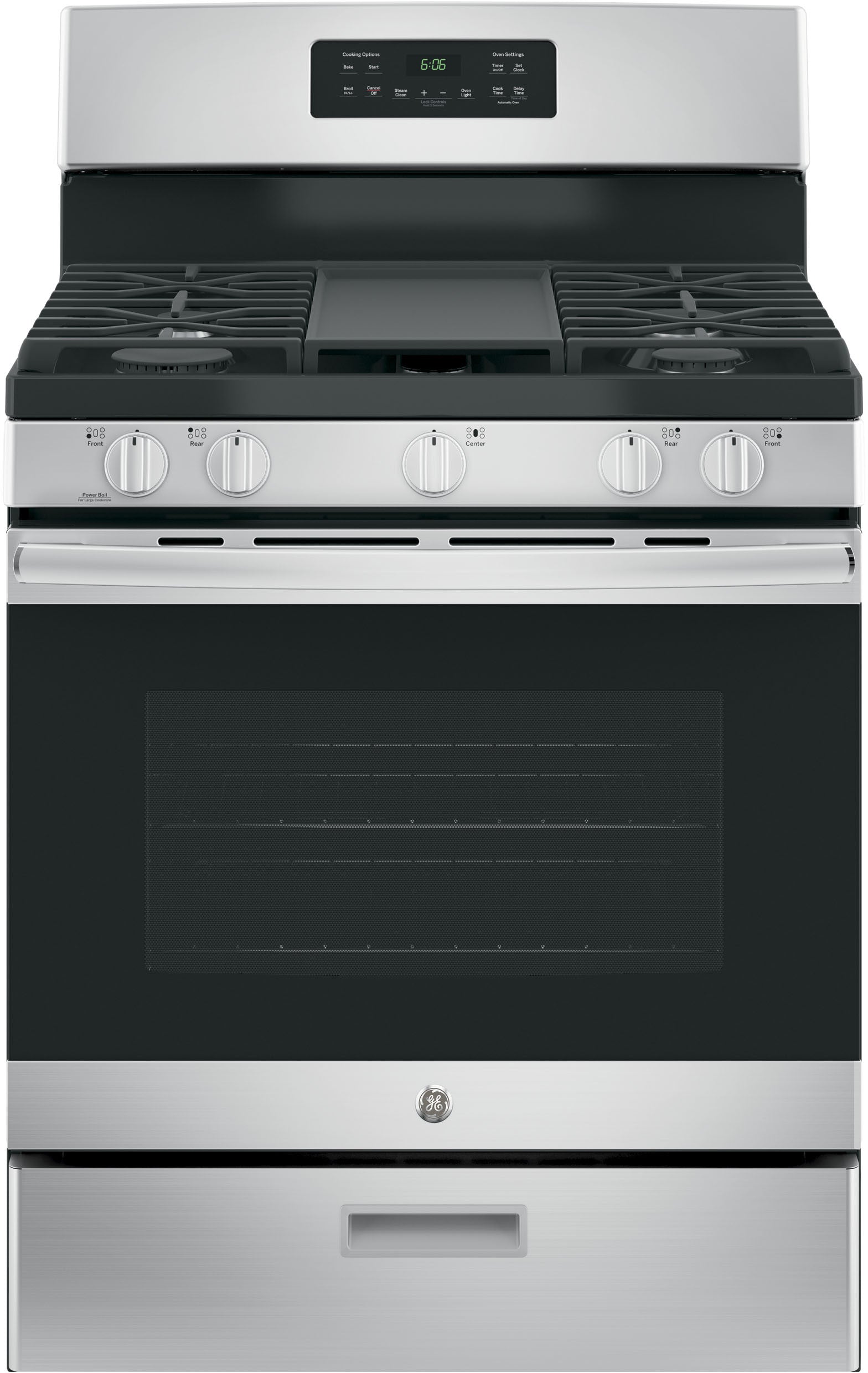 4 Piece Kitchen Appliances Package with Top Freezer Refrigerator, Gas Range, Dishwasher and Over the Range Microwave in Stainless Steel