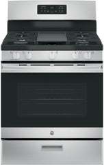 4 Piece Kitchen Appliances Package with Top Freezer Refrigerator, Gas Range, Dishwasher and Over the Range Microwave in Stainless Steel