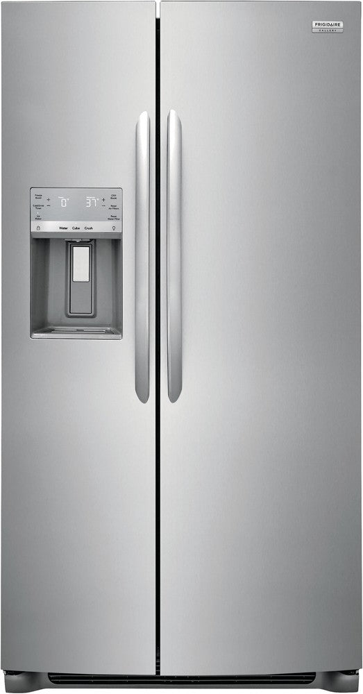Frigidaire Gallery 4-Piece Kitchen Appliance Package – Freestanding Side-by-Side Refrigerator, Freestanding Gas Range, Fully Integrated Dishwasher & Over-the-Range Microwave in Stainless Steel