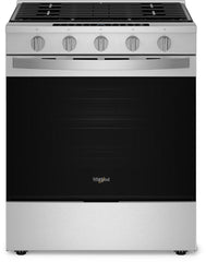 Whirlpool 4-Piece Kitchen Appliance Package – French Door Refrigerator, Slide-In Gas Smart Range, Fully Integrated Dishwasher & Over-the-Range Microwave in Stainless Steel