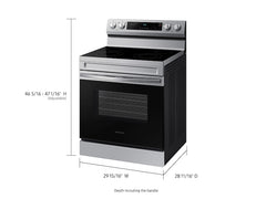 Samsung 6.3 cu. ft. Smart Freestanding Electric Range with Steam Clean in Stainless Steel