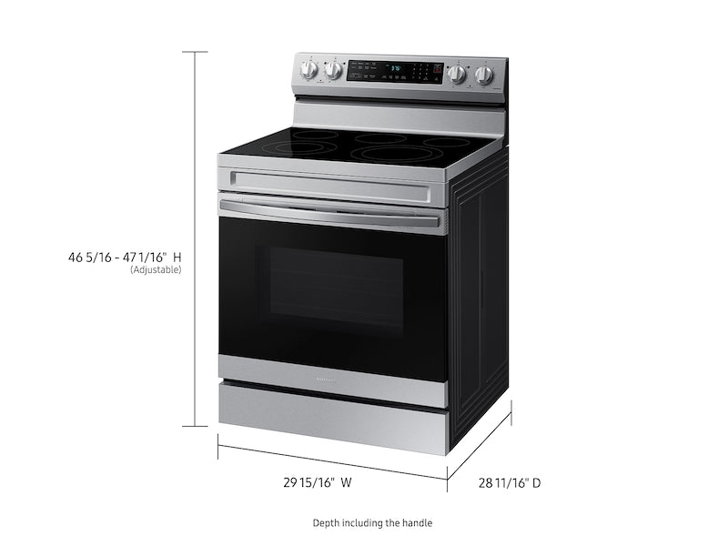 Samsung 6.3 cu. ft. Smart Freestanding Electric Range with No-Preheat Air Fry & Convection in Stainless Steel