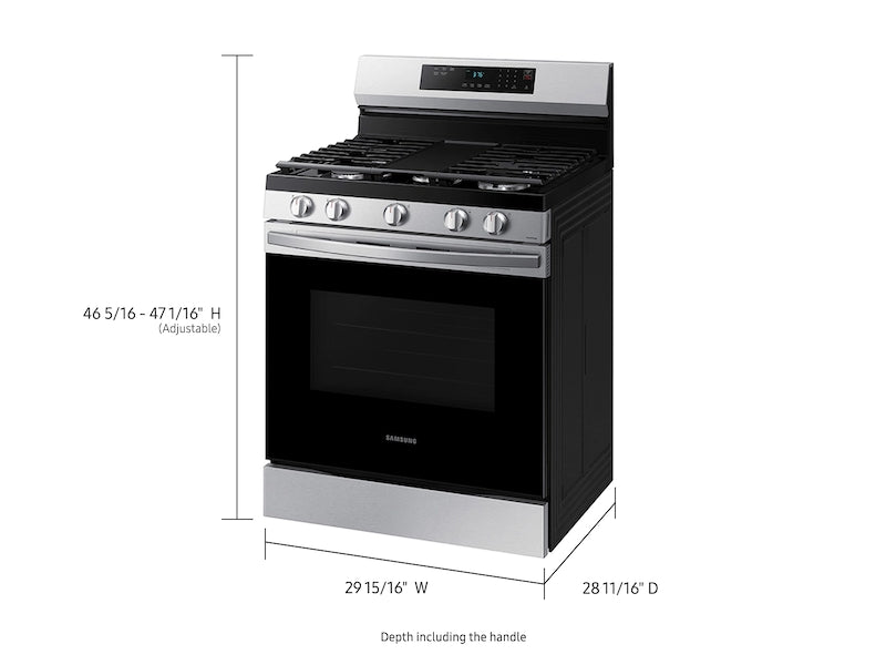 Samsung 6.0 cu. ft. Smart Freestanding Gas Range with 18K BTU Dual Power Burner & Self Clean in Stainless Steel