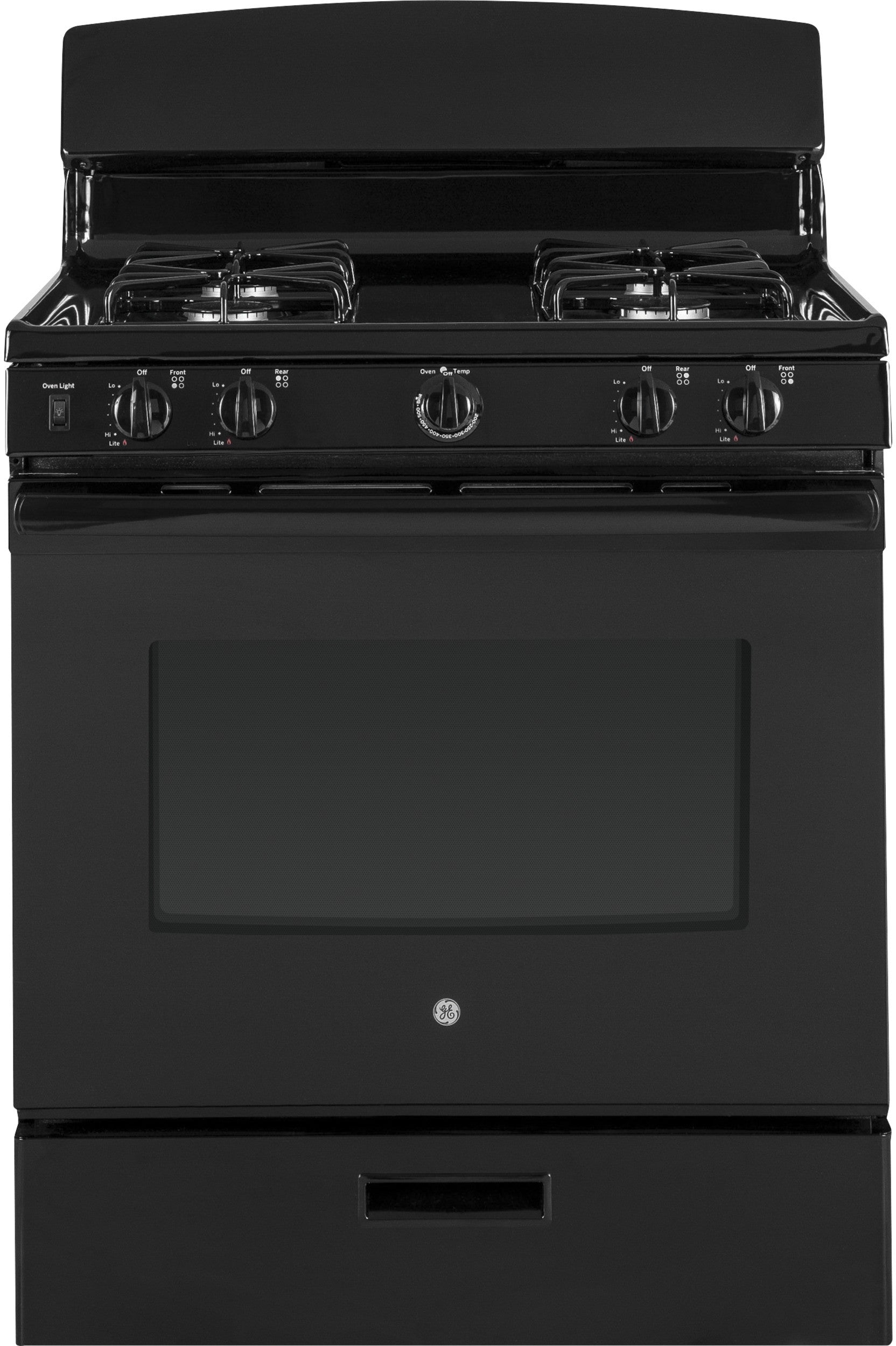 4 Piece Kitchen Appliances Package with Top Freezer Refrigerator, Gas Range, Dishwasher and Over the Range Microwave in Black