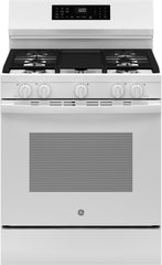 4 Piece Kitchen Appliances Package with Top Freezer Refrigerator, Gas Range, Dishwasher and Over the Range Microwave in White