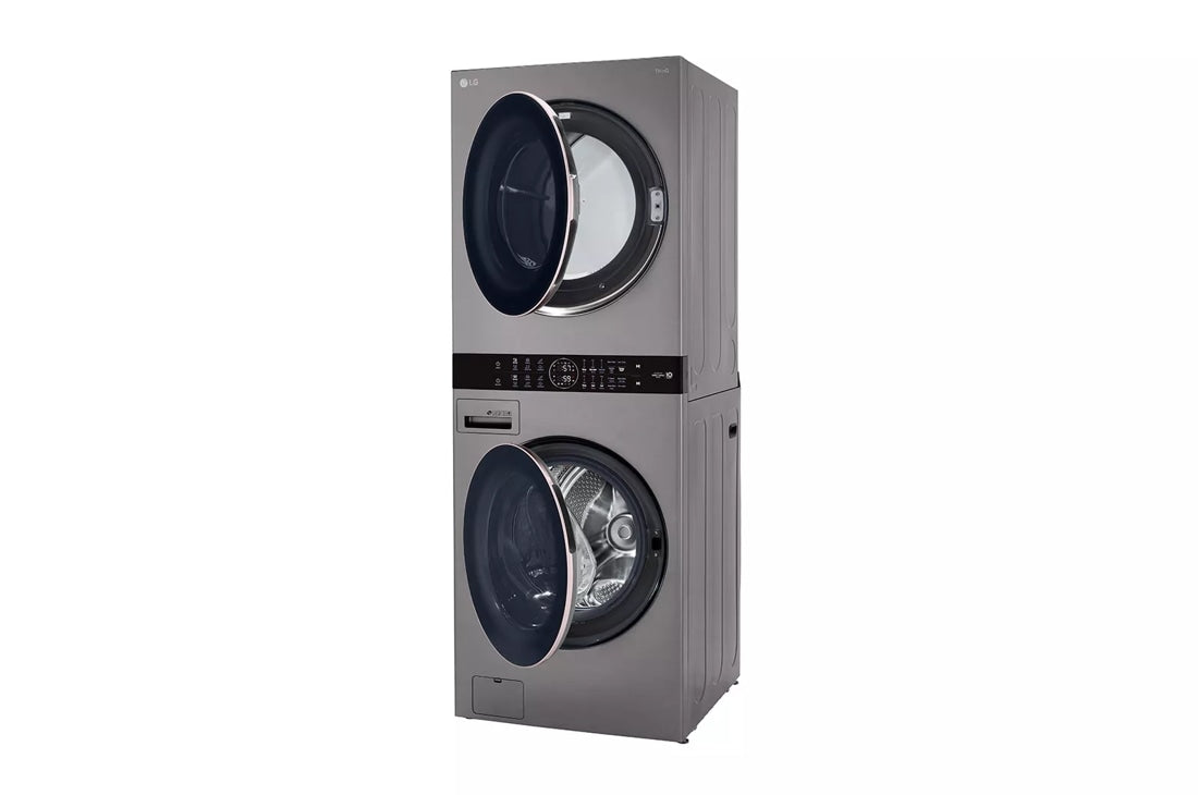 LG 4.5 Cu. Ft. HE Smart Front Load Washer and 7.4 Cu. Ft. Electric Dryer WashTower with Built-In Intelligence - Graphite Steel