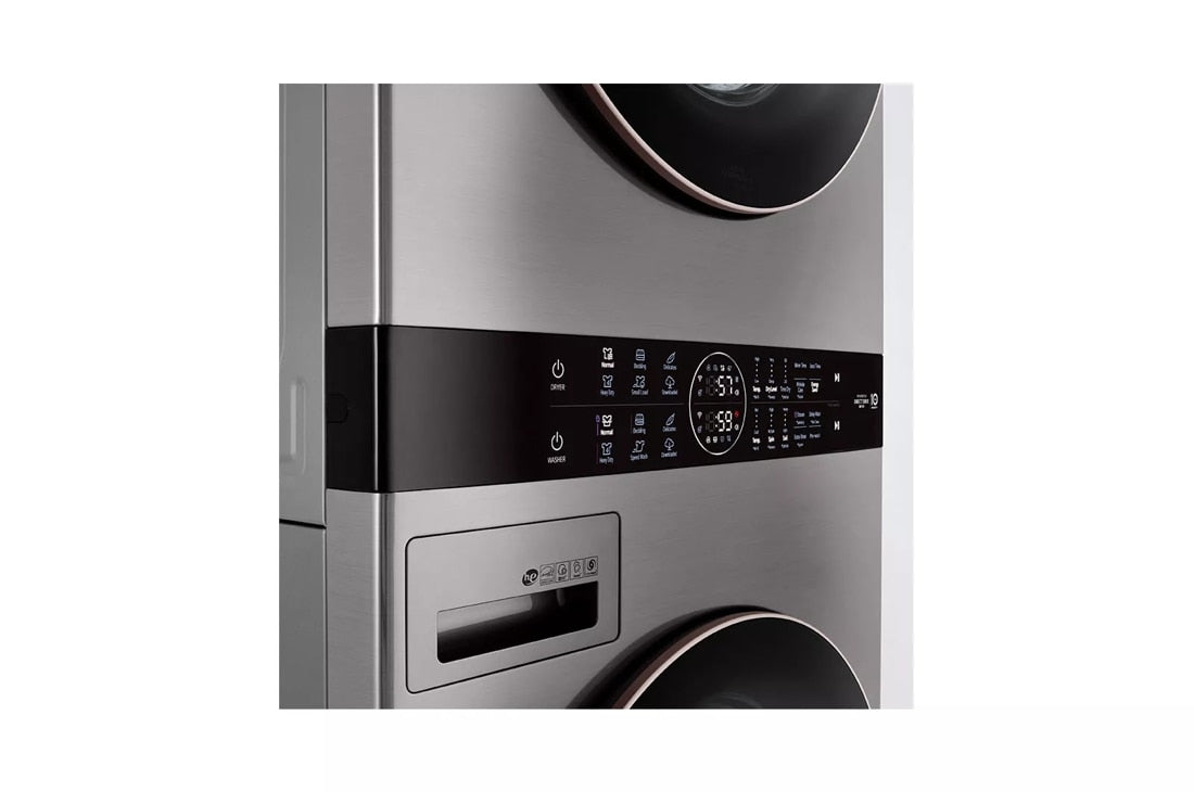 LG 4.5 Cu. Ft. HE Smart Front Load Washer and 7.4 Cu. Ft. Gas Dryer WashTower with Built-In Intelligence - Graphite Steel