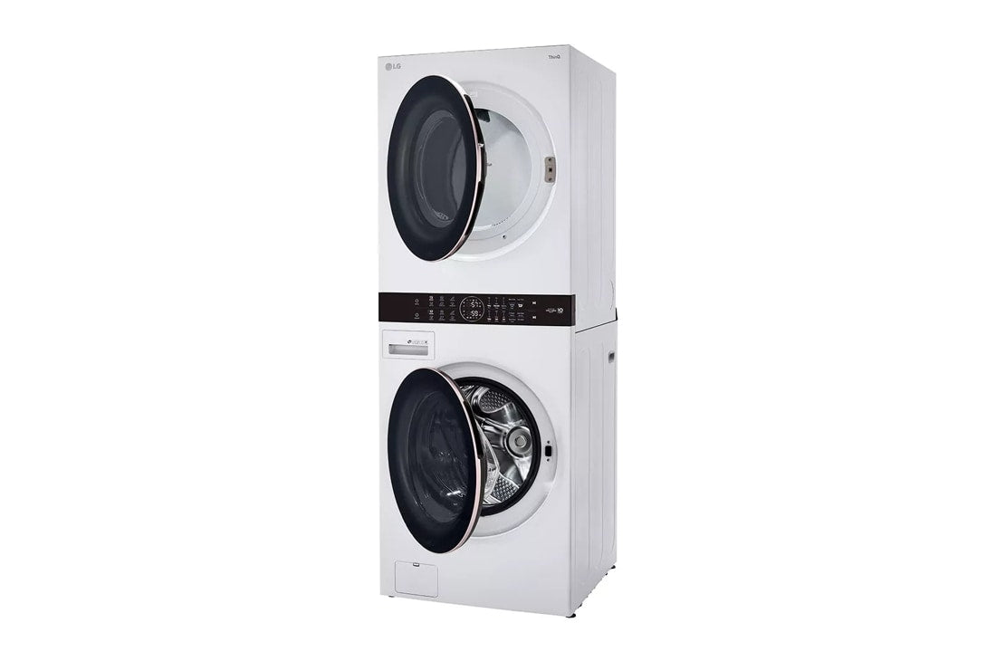 LG 4.5 Cu. Ft. HE Smart Front Load Washer and 7.4 Cu. Ft. Electric Dryer WashTower with Built-In Intelligence - White