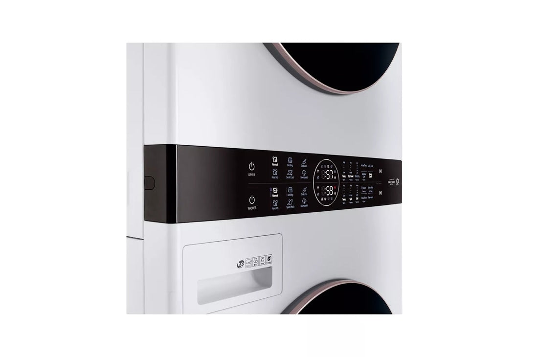 LG 4.5 Cu. Ft. HE Smart Front Load Washer and 7.4 Cu. Ft. Electric Dryer WashTower with Built-In Intelligence - White