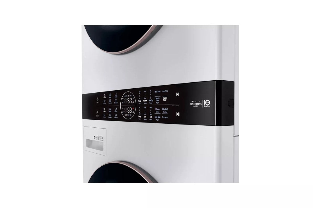 LG 4.5 Cu. Ft. HE Smart Front Load Washer and 7.4 Cu. Ft. Electric Dryer WashTower with Built-In Intelligence - White