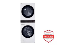 LG 4.5 Cu. Ft. HE Smart Front Load Washer and 7.4 Cu. Ft. Gas Dryer WashTower with Built-In Intelligence - White