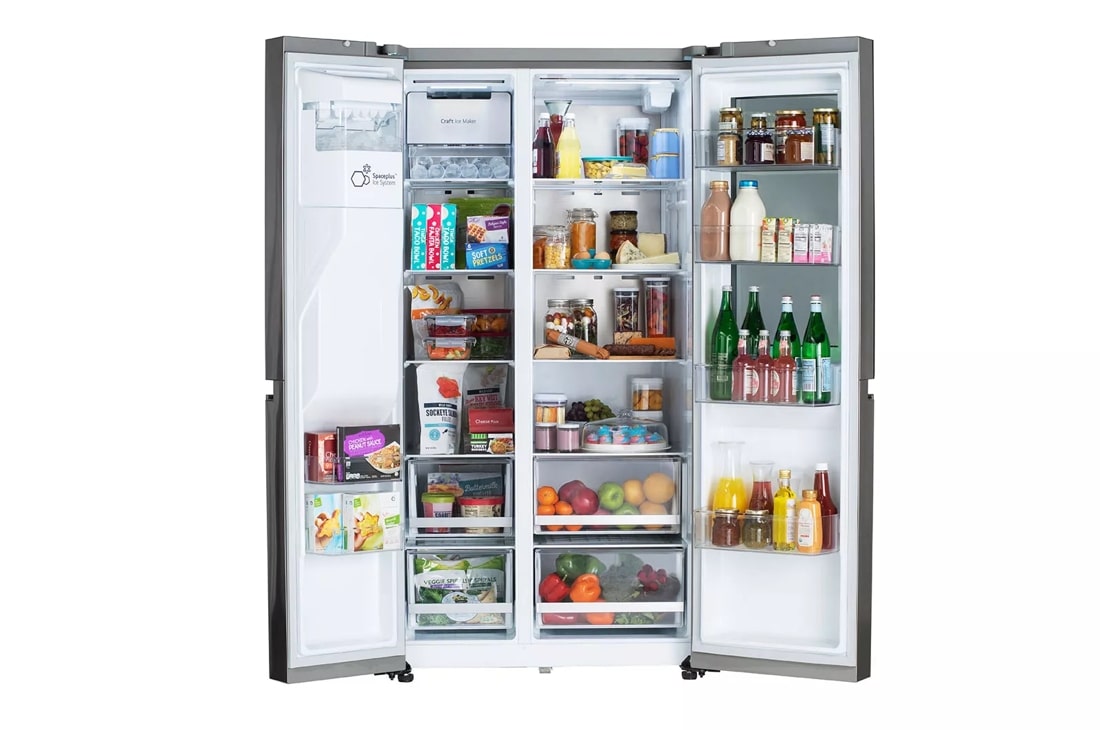 LG 36-inch Wide InstaView Side-by-Side Refrigerator - 27 cu. ft. - Print Proof Stainless Steel