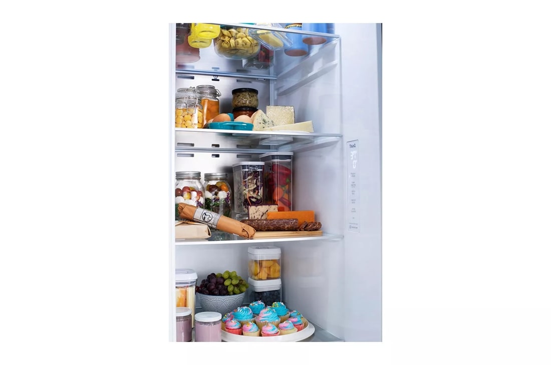 LG 36-inch Wide InstaView Side-by-Side Refrigerator - 27 cu. ft. - Print Proof Stainless Steel