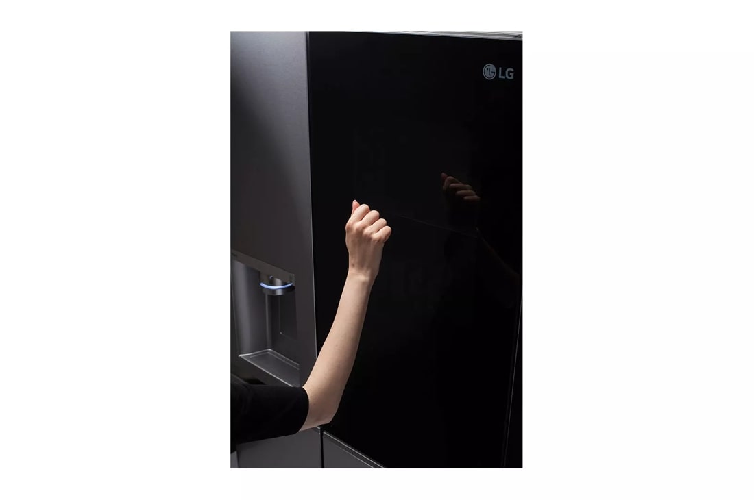 LG 36-inch Wide InstaView Side-by-Side Refrigerator - 27 cu. ft. - Print Proof Stainless Steel