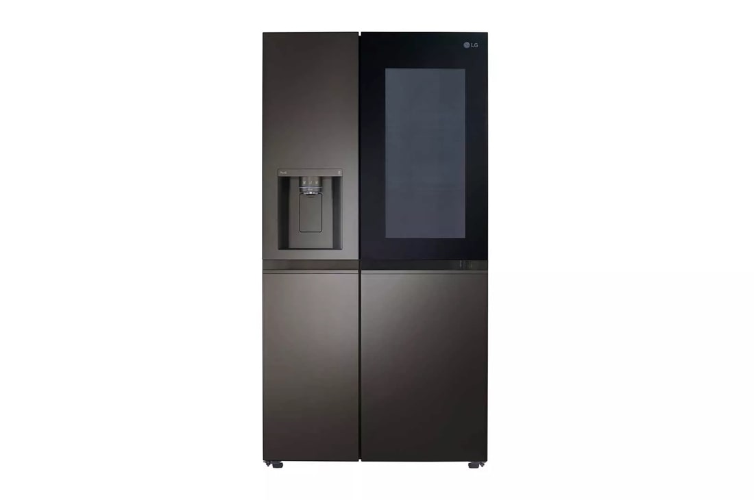 LG 36-inch Wide InstaView Side-by-Side Refrigerator - 27 cu. ft. - BLACK STAINLESS STEEL