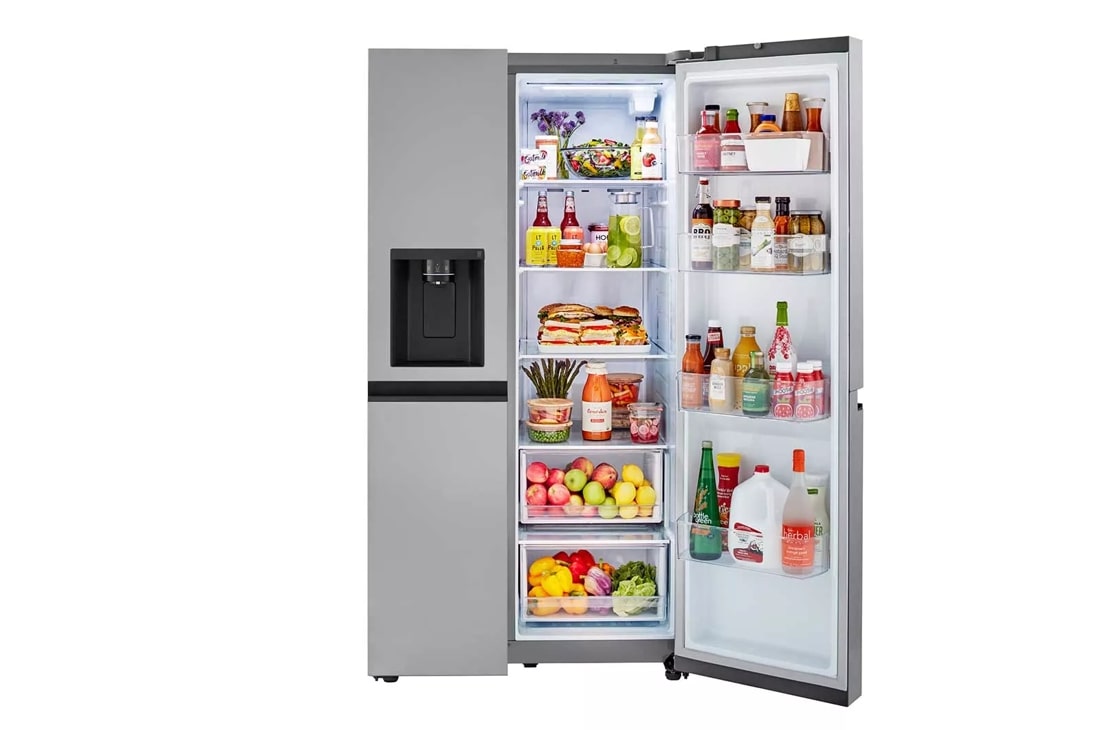 LG 27.16 Cu. - 36 Inch Freestanding Side by Side Refrigerator - Stainless Steel Look