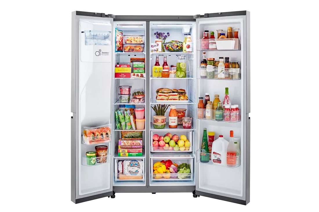 LG 27.16 Cu. - 36 Inch Freestanding Side by Side Refrigerator - Stainless Steel Look