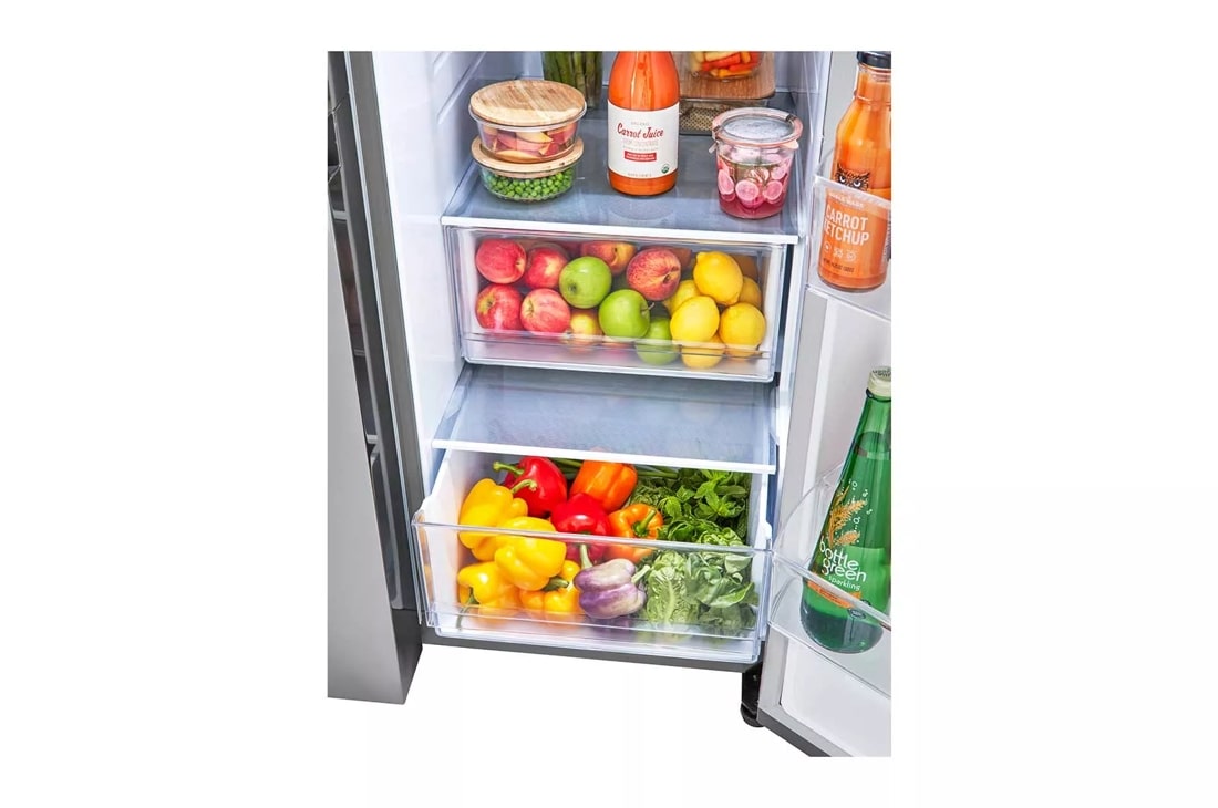 LG 27.16 Cu. - 36 Inch Freestanding Side by Side Refrigerator - Stainless Steel Look