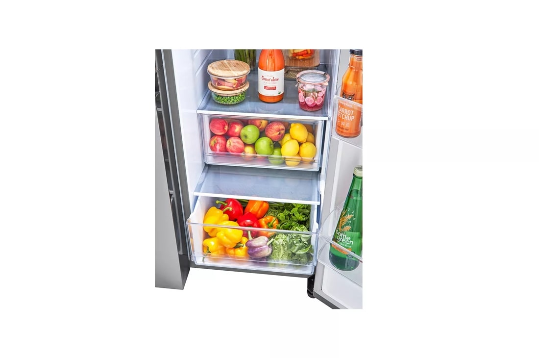 LG 23 Cu. Ft. - 36 Inch Counter-Depth Side-by-Side Refrigerator - Stainless steel