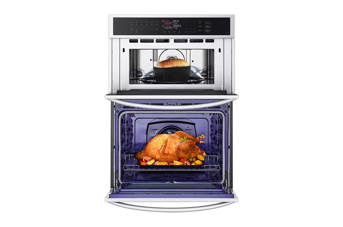 LG 6.4 cu. ft. Smart Combi Wall Oven with Fan Convection, Air Fry in PrintProof - Stainless Steel