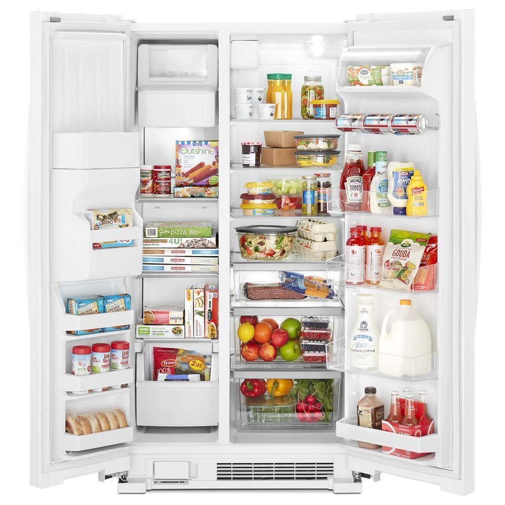 Whirlpool 24.6 Cu. Ft. Side-by-Side Refrigerator with Water and Ice Dispenser - White