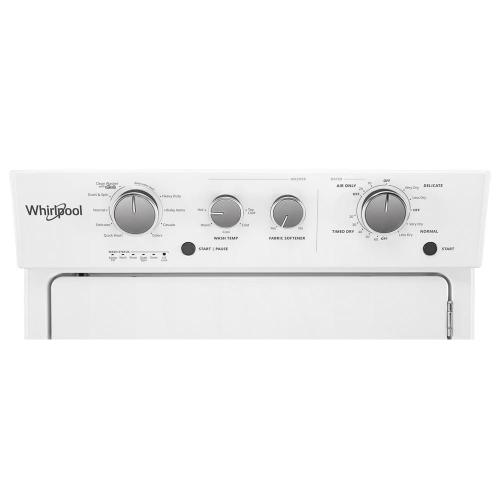 Whirlpool 27" Gas Stacked Washer and Laundry Center with Dual Action Agitator and AutoDry Drying System - White