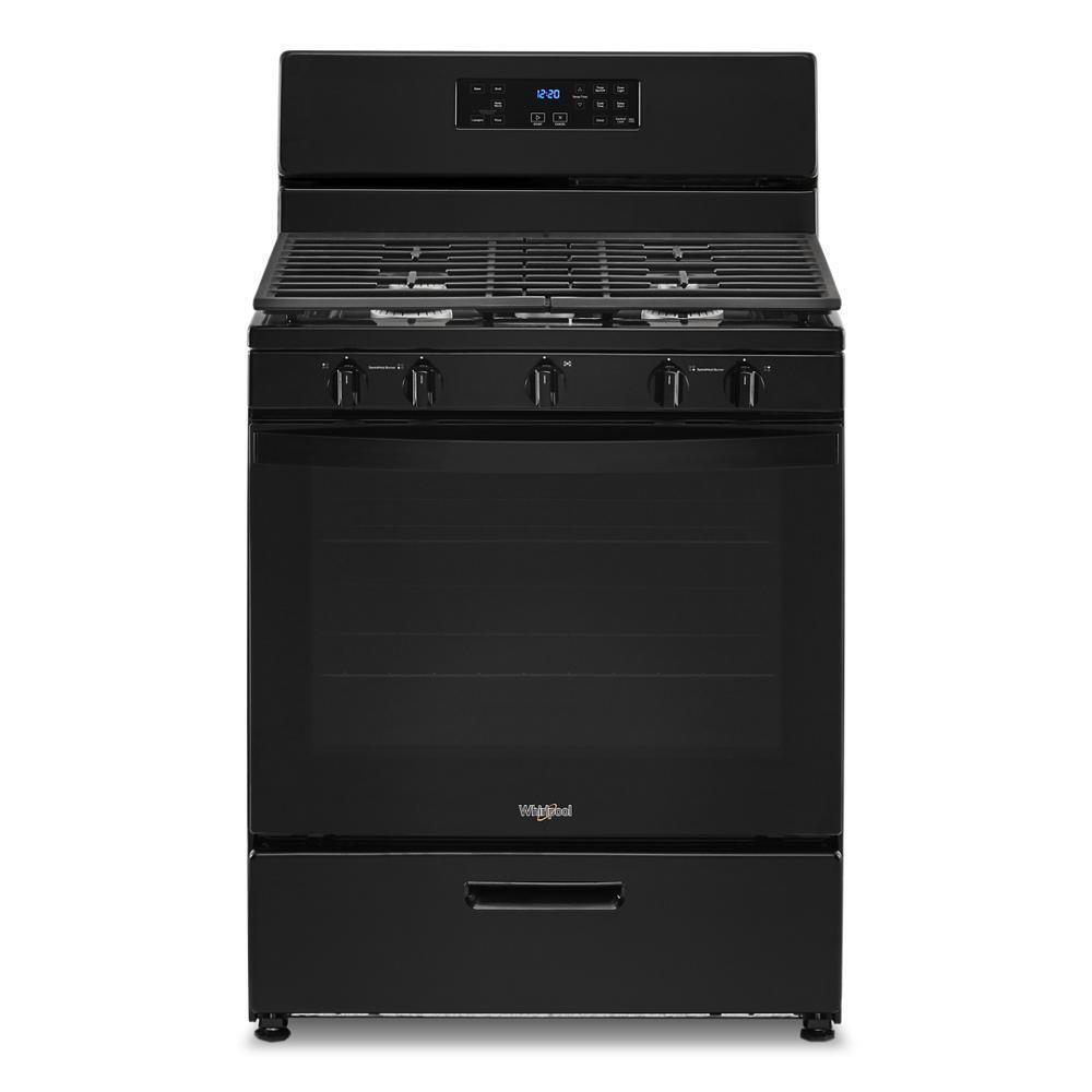 Whirlpool 5.1 Cu. Ft. Freestanding Gas Range with Edge to Edge Cooktop - Black