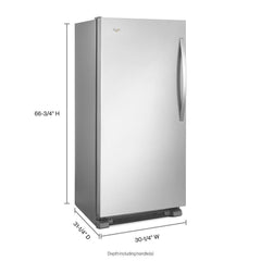 Whirlpool 17.7 Cu. Ft. SideKicks Frost Free Upright Freezer in Monochromatic - Stainless Steel