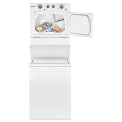 Whirlpool 27" Electric Stacked Washer and Laundry Center with Dual Action Agitator and AutoDry Drying System - White