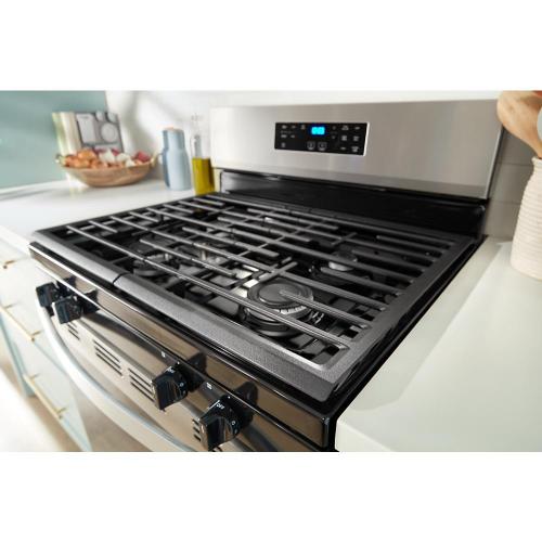 Whirlpool 30-inch Self Clean Gas Range with No Preheat Mode - Stainless Steel