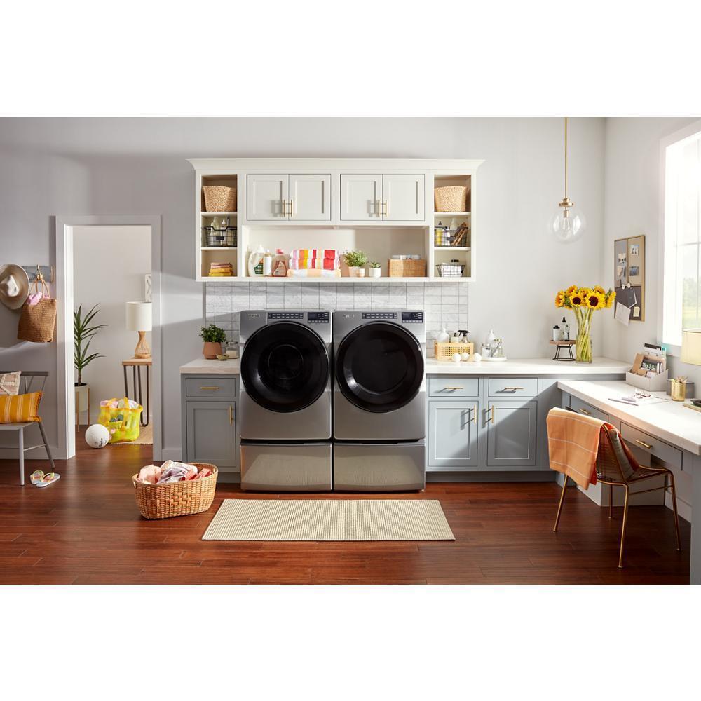 Whirlpool 4.5 Cu. Ft. Front Load Washer with Steam, Quick Wash Cycle and Vibration Control Technology - Chrome Shadow