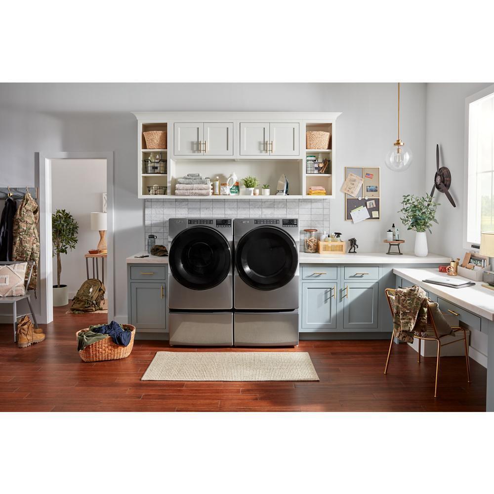 Whirlpool 4.5 Cu. Ft. Front Load Washer with Steam, Quick Wash Cycle and Vibration Control Technology - Chrome Shadow