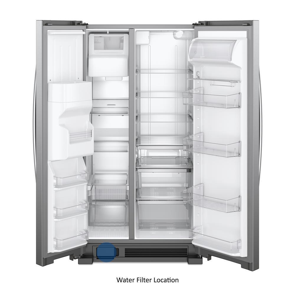 Whirlpool 24.6 Cu. Ft. Side-by-Side Refrigerator with Water and Ice Dispenser - Stainless Steel