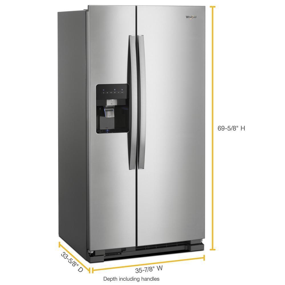 Whirlpool 24.6 Cu. Ft. Side by Side Refrigerator - Monochromatic Stainless Steel