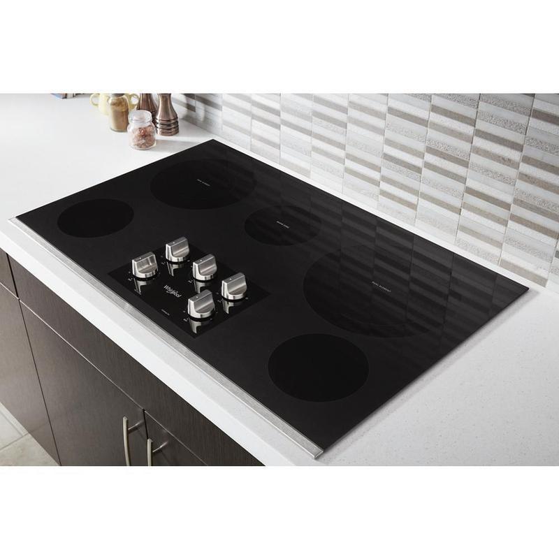 Whirlpool 36 in. Radiant Electric Ceramic Glass Cooktop with 5 Elements - Stainless Steel