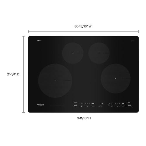 Whirlpool 30 in. Smooth Surface Induction Cooktop with 4 Elements - Black