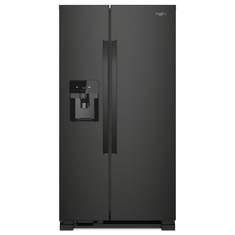 Whirlpool 24.6 Cu. Ft. Side-by-Side Refrigerator with Water and Ice Dispenser - Black