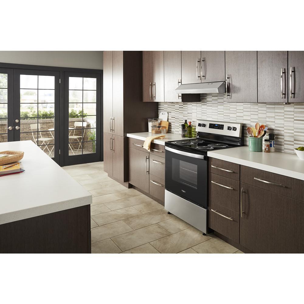 Whirlpool 4.8 Cu. Ft. Electric Range with Self-Cleaning Oven - Stainless Steel