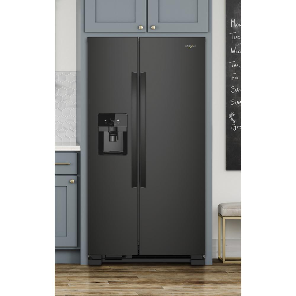 Whirlpool 24.6 Cu. Ft. Side-by-Side Refrigerator with Water and Ice Dispenser - Black