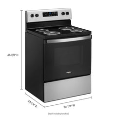 Whirlpool 4.8 Cu. Ft. Electric Range with Self-Cleaning Oven - Stainless Steel